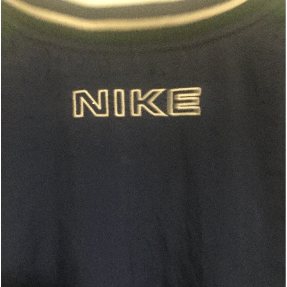 Nike Center Big Swoosh Vintage 90s Windbreaker Pullover Jacket Navy Blue Size XL